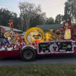 Float of the Peddler's Post at the Inverness, FL 2021 Christmas Parade and our brand release.