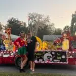 Matt and Amy of the Peddler's Post at the Inverness, FL 2021 Christmas Parade and our brand release.