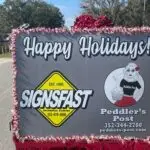 Peddler's Post Sign at the Inverness, FL 2021 Christmas Parade and our brand release.