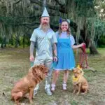Matt, Amy, and Gus of the Peddlers Post dressed up like Dorthy and the Tin Man and a Lion 3rd Annual Monster Car Show at the Boy's & Girl's Club of Hernando County. 2022