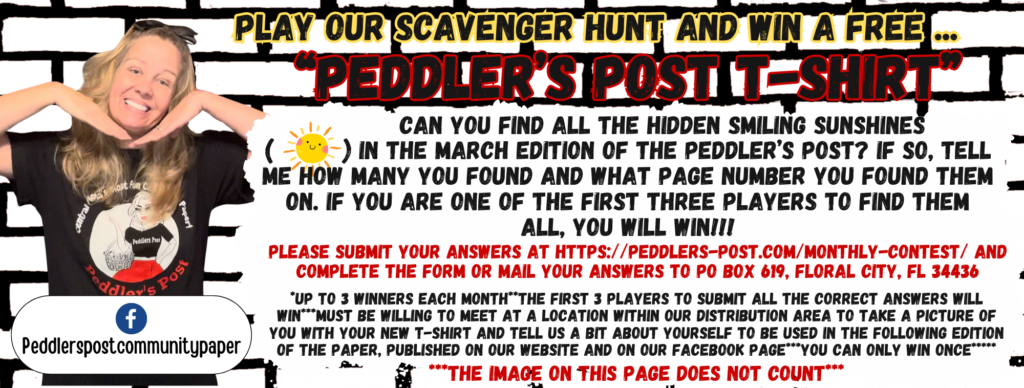 April Monthly ad for the scavenger hunt in the paper editions.