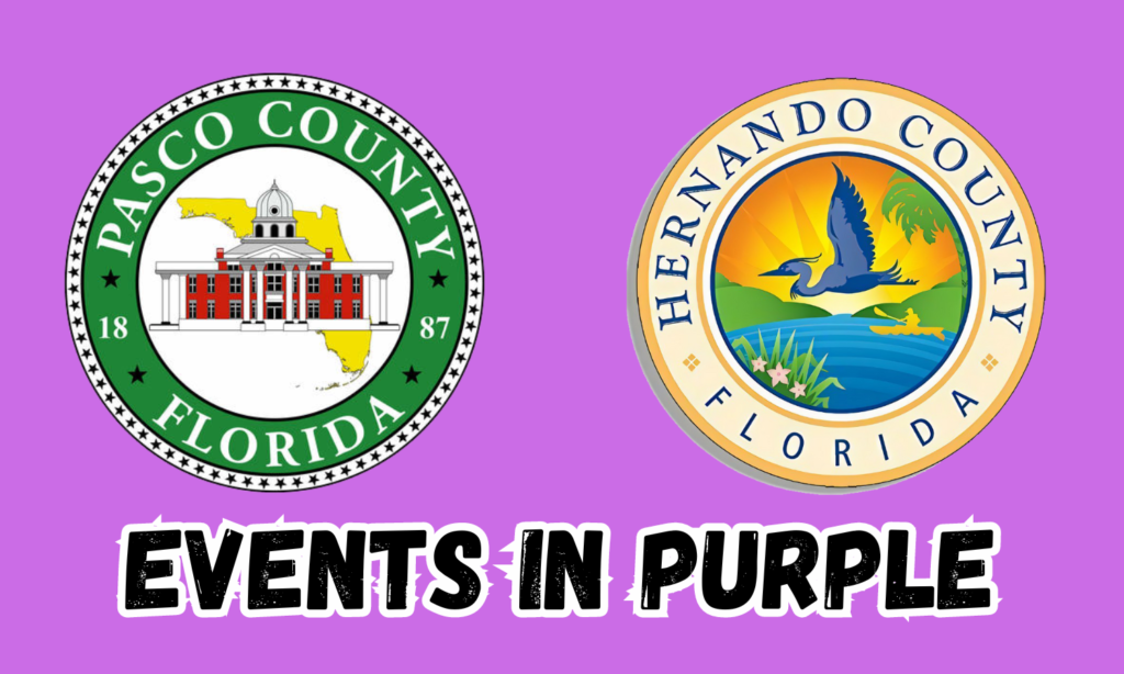 Hernando and Pasco County Seal with Purple background