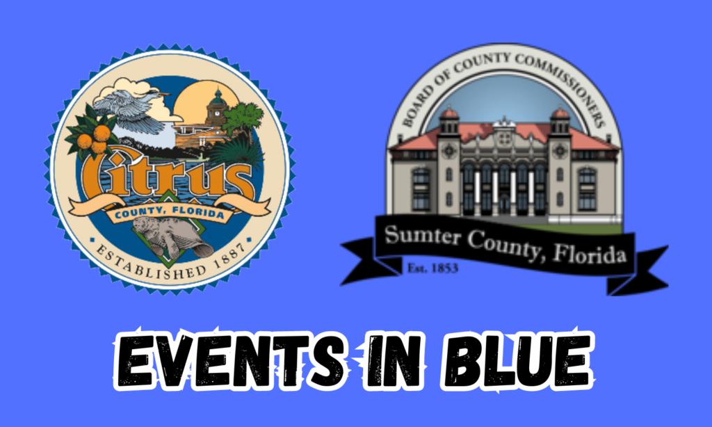 Citrus and Sumter County Seal with Blue background